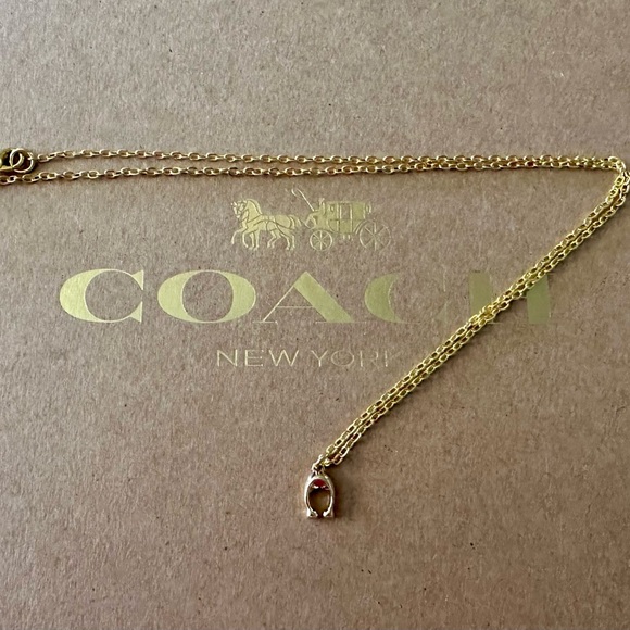 Coach Dainty Minimalist Signature C Pendant 18k/.925 Necklace - Picture 4 of 8